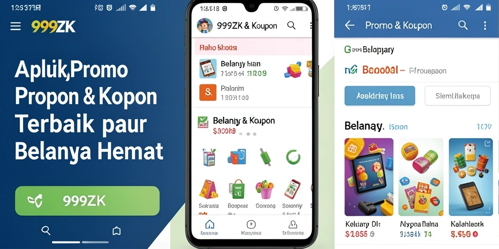 Tampilan antarmuka aplikasi 999ZK dengan berbagai penawaran kupon.