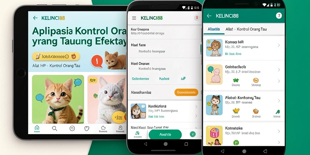 Tampilan antarmuka aplikasi Kontrol Orang Tua KELINCI88 yang ramah pengguna.