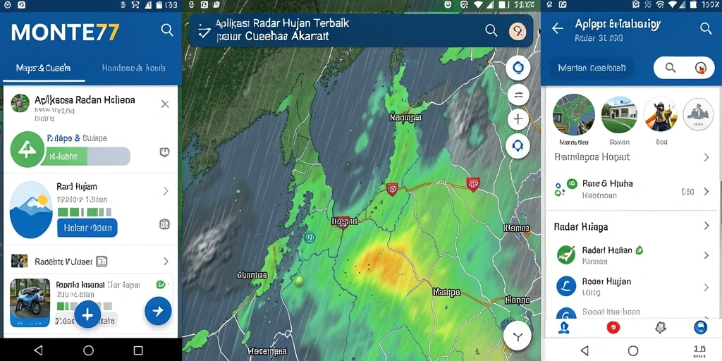 Antarmuka MONTE77 menampilkan radar hujan yang jelas dan informatif.