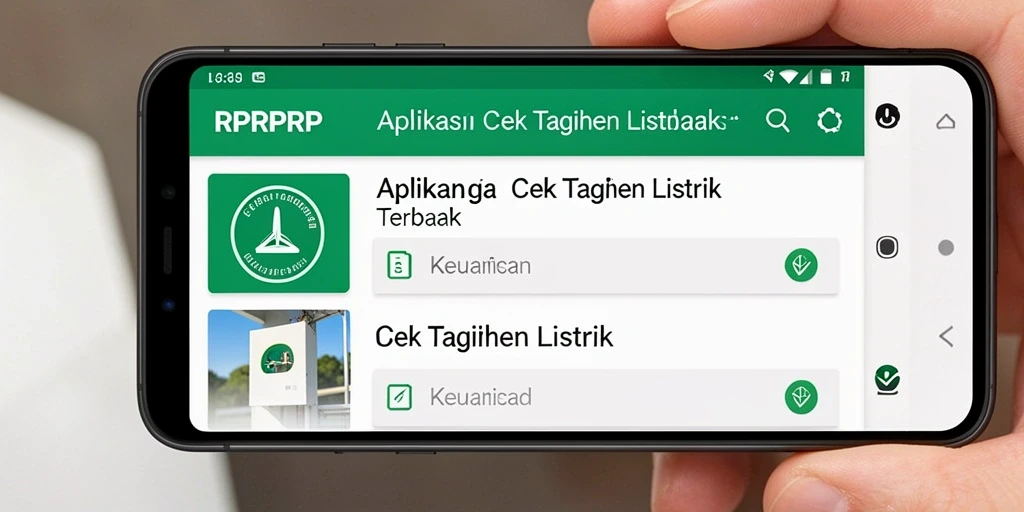 Tampilan antarmuka aplikasi Cek Tagihan Listrik RPRPRP.